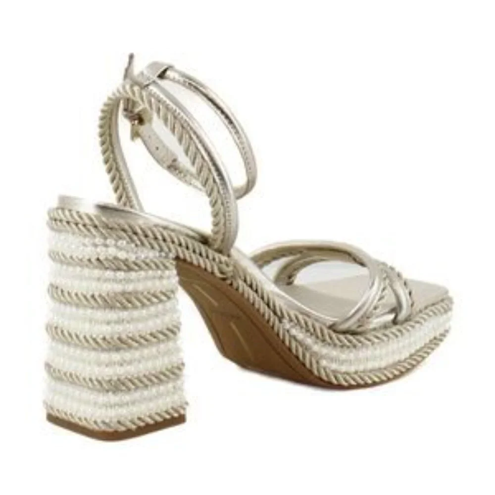 Dolce Vita Women's Agnes Pearl Beaded Platform Dress Sandals NWT size 10 - Picture 4 of 10